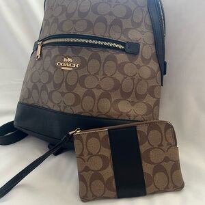 Coach Signature Brown and Black Men's Backpack